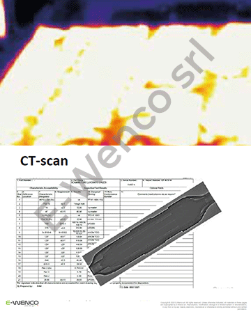 Validazione E-WENCO — analisi termografica e tomografia industriale CT Scan — distribuzione termica componenti