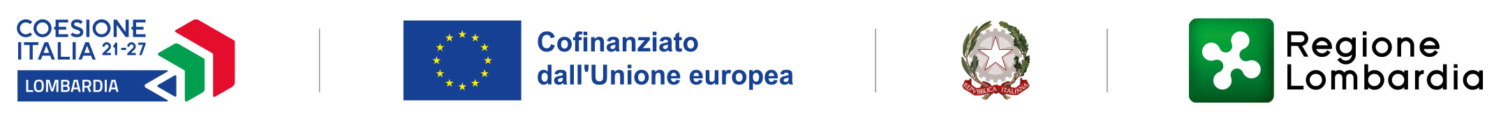 Coesione Italia 21-27 Lombardia — Cofinanziato dall'Unione Europea — Repubblica Italiana — Regione Lombardia