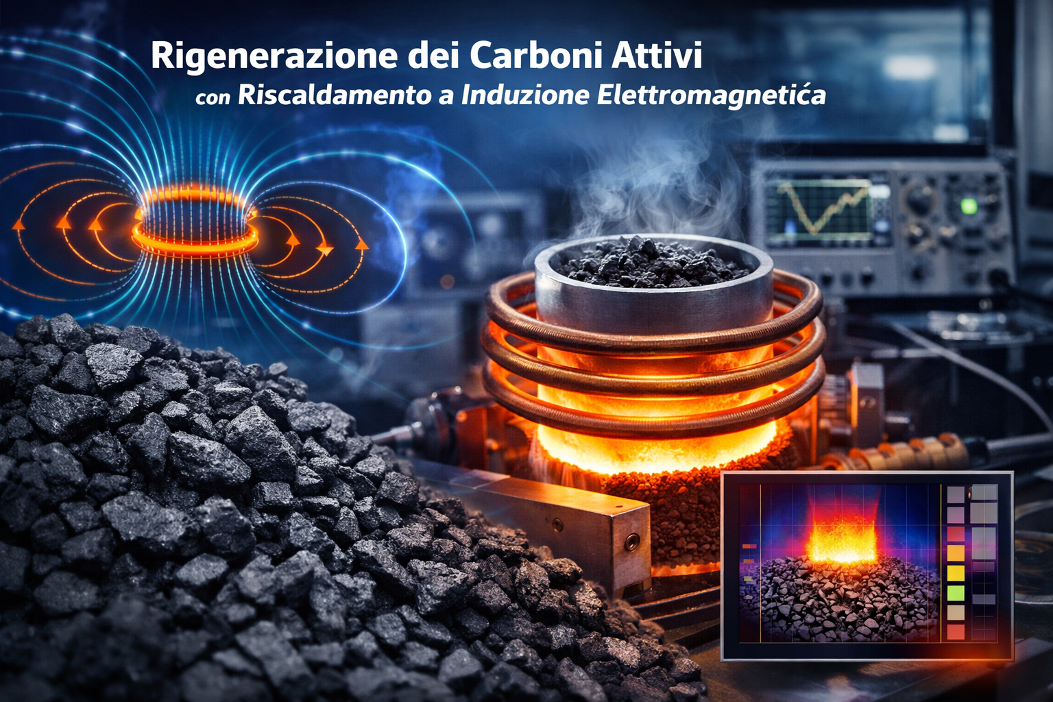 Rigenerazione dei carboni attivi mediante riscaldamento a induzione elettromagnetica diretta