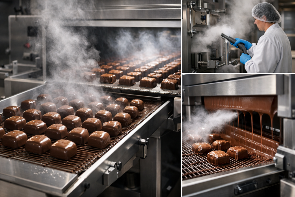 Controllo dinamico del vapore nei processi di produzione del cioccolato